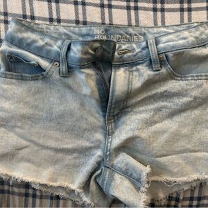 No Boundaries Distressed Light Blue Denim Shorts